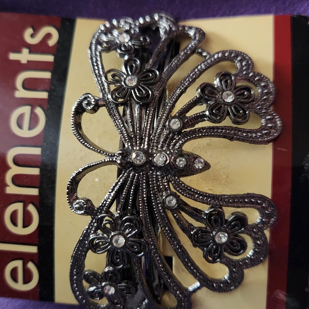 Element Silver Floral Hair Clip